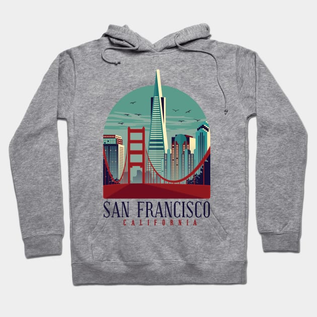 Skyline of San Francisco Hoodie by EarlAdrian